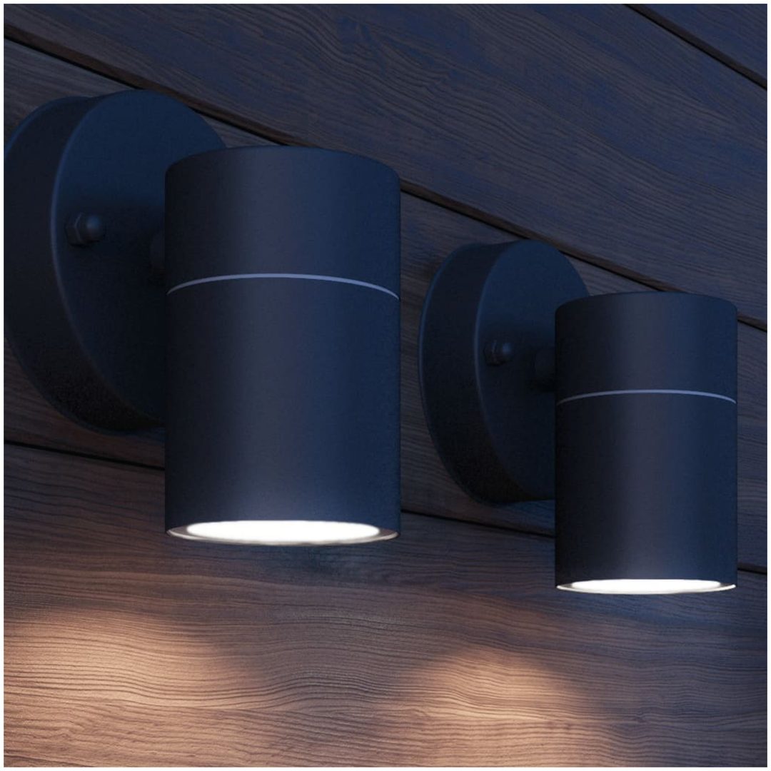 Utomhusvägglampa LED 2 st rostfritt stål nedåt vidaXL – bild 3