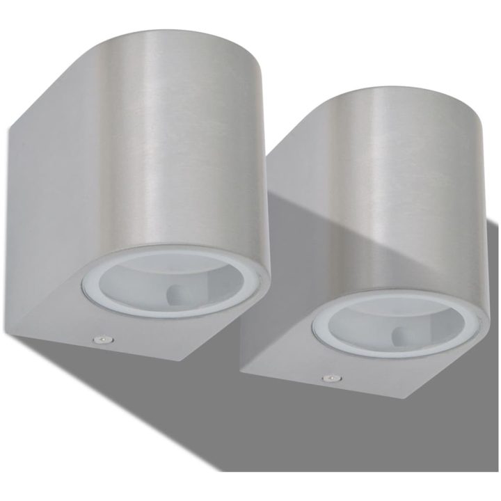 Utomhusvägglampa LED 2 st rund nedåt vidaXL – bild 3