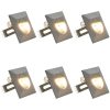 Utomhusvägglampa LED 6 st 5 W silver fyrkantig vidaXL – miniatyr 1