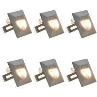 Utomhusvägglampa LED 6 st 5 W silver fyrkantig vidaXL