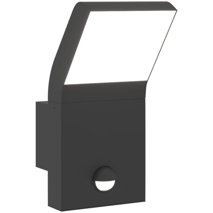 Utomhusvägglampa LED med sensor svart gjuten aluminium vidaXL – bild 2