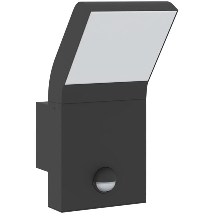 Utomhusvägglampa LED med sensor svart gjuten aluminium vidaXL – bild 4