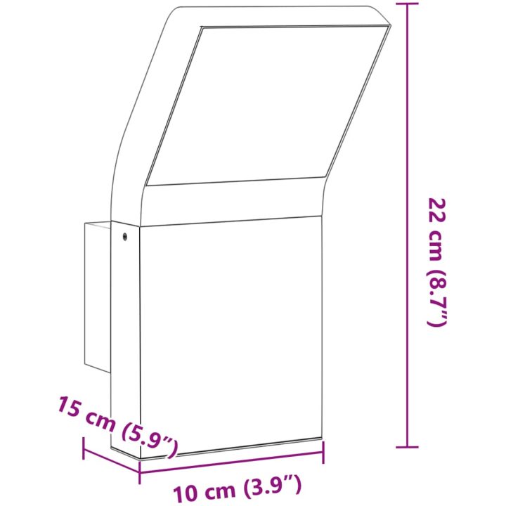 Utomhusvägglampa LED vit gjuten aluminium vidaXL – bild 9