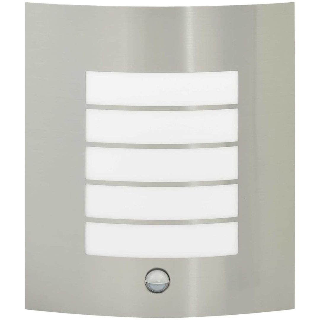 Utomhusvägglampa med sensor 2 st Silver Rostfritt stål IP44 vidaXL Medium – bild 4