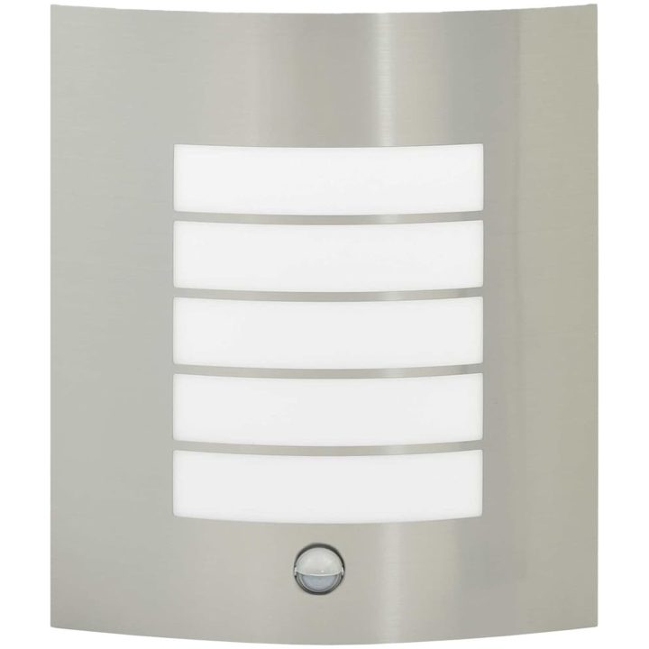 Utomhusvägglampa med sensor 2 st Silver Rostfritt stål IP44 vidaXL Medium – bild 4