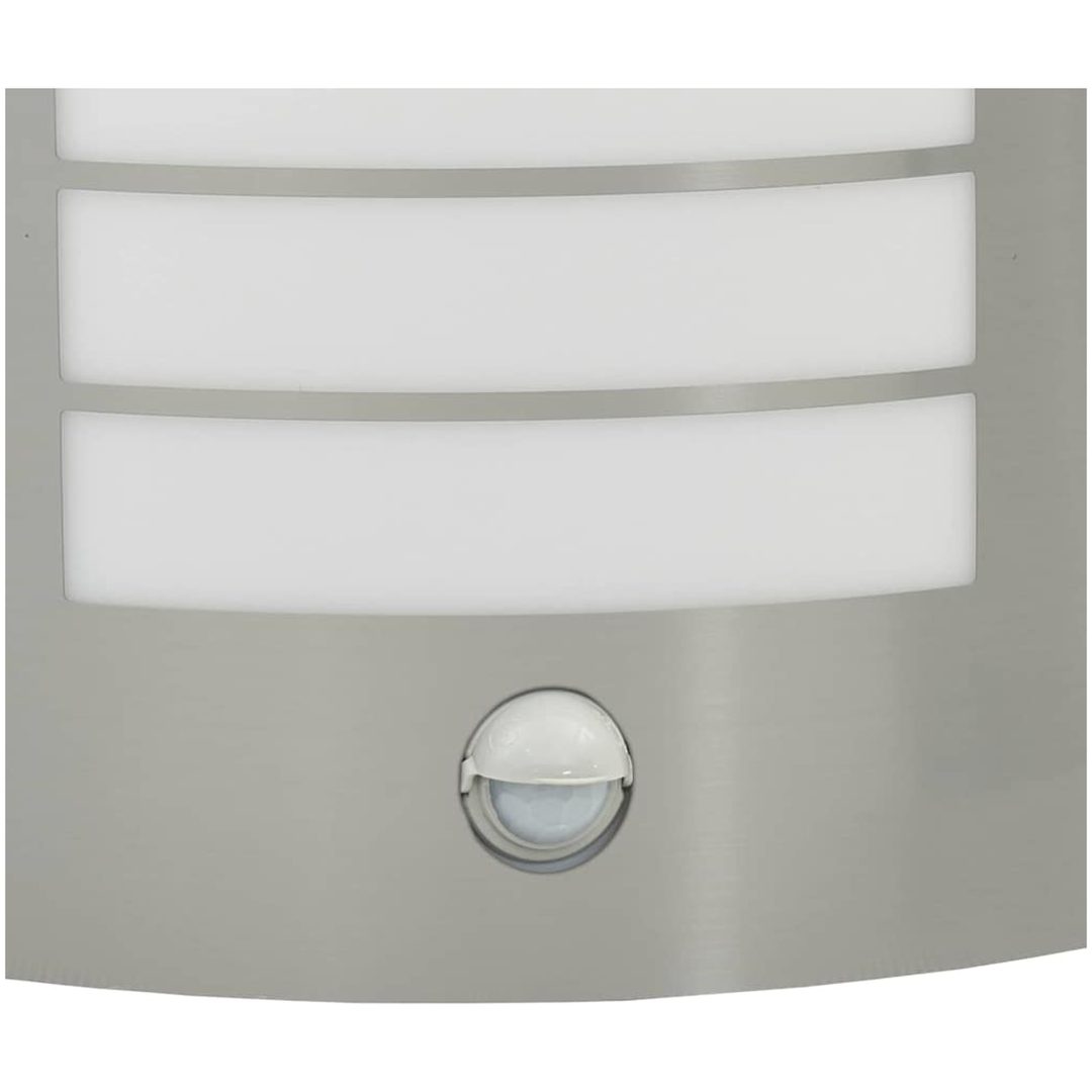 Utomhusvägglampa med sensor 2 st Silver Rostfritt stål IP44 vidaXL Medium – bild 9