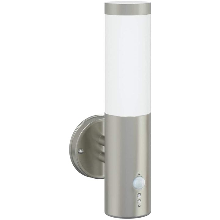 Utomhusvägglampa med sensor silver rostfritt stål IP44 vidaXL Medium – bild 2