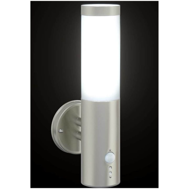 Utomhusvägglampa med sensor silver rostfritt stål IP44 vidaXL Medium – bild 11