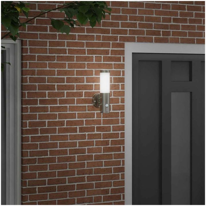 Utomhusvägglampa med sensor silver rostfritt stål IP44 vidaXL Medium – bild 3