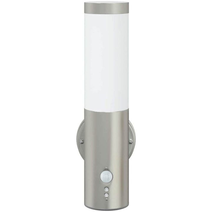 Utomhusvägglampa med sensor silver rostfritt stål IP44 vidaXL Medium – bild 4