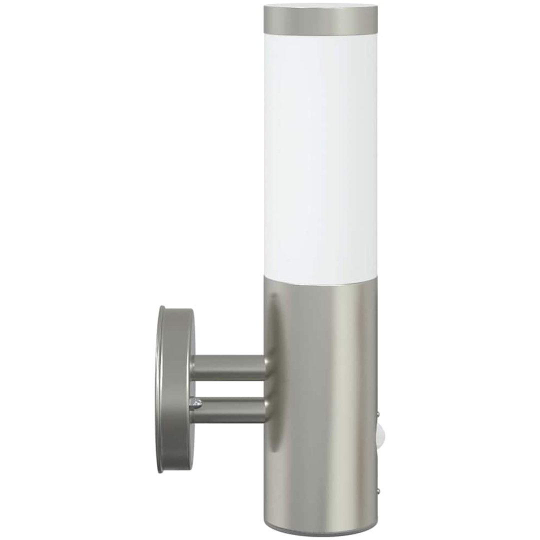 Utomhusvägglampa med sensor silver rostfritt stål IP44 vidaXL Medium – bild 5
