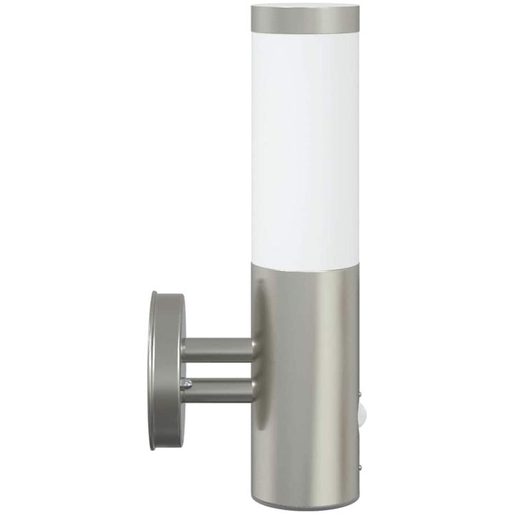 Utomhusvägglampa med sensor silver rostfritt stål IP44 vidaXL Medium – bild 5