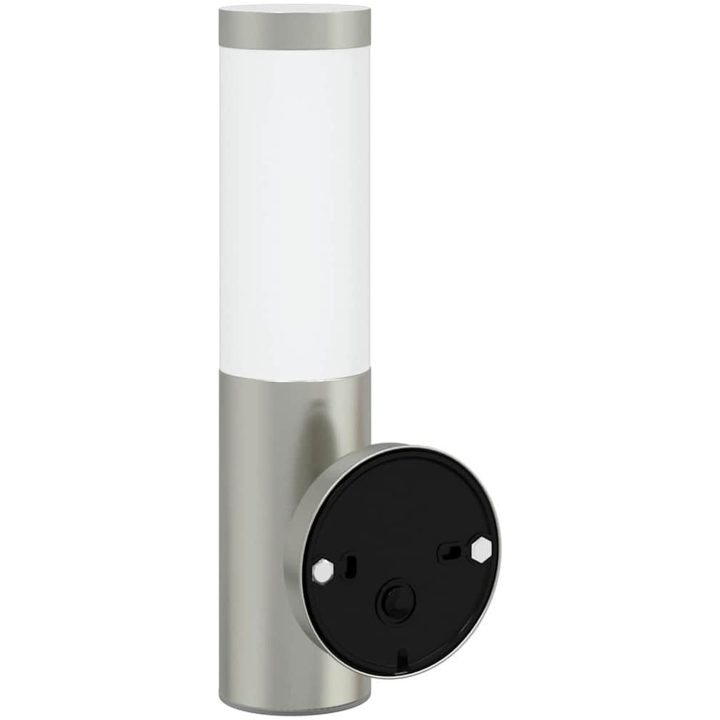 Utomhusvägglampa med sensor silver rostfritt stål IP44 vidaXL Medium – bild 6
