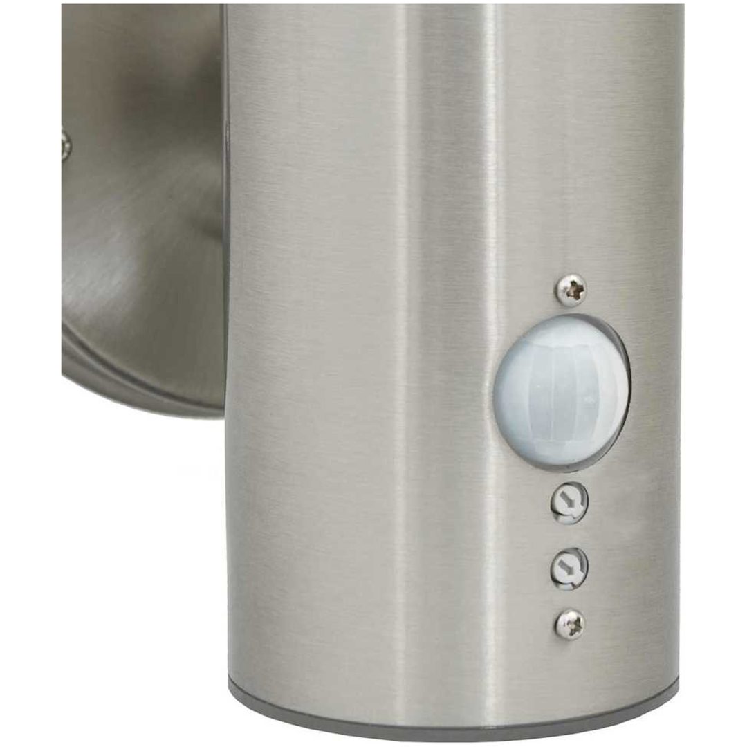 Utomhusvägglampa med sensor silver rostfritt stål IP44 vidaXL Medium – bild 9
