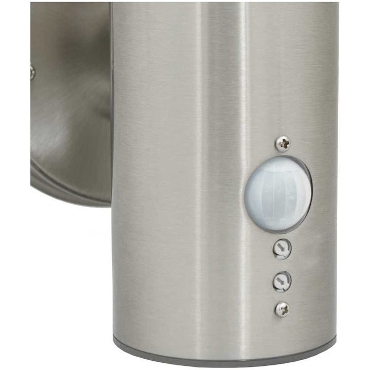 Utomhusvägglampa med sensor silver rostfritt stål IP44 vidaXL Medium – bild 9