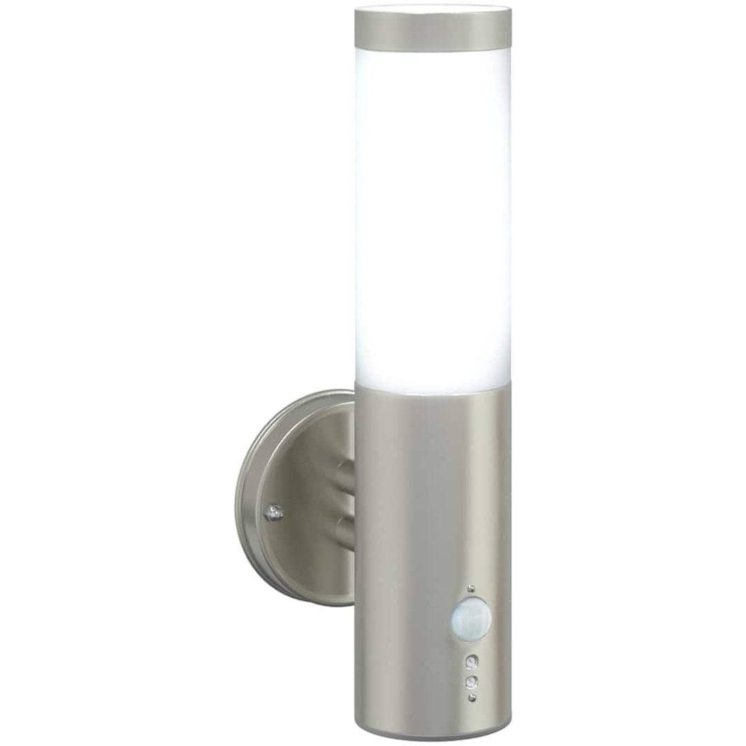 Utomhusvägglampa med sensor silver rostfritt stål IP44 vidaXL Medium – bild 10