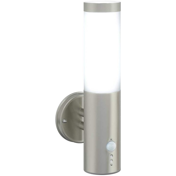 Utomhusvägglampa med sensor silver rostfritt stål IP44 vidaXL Medium – bild 10