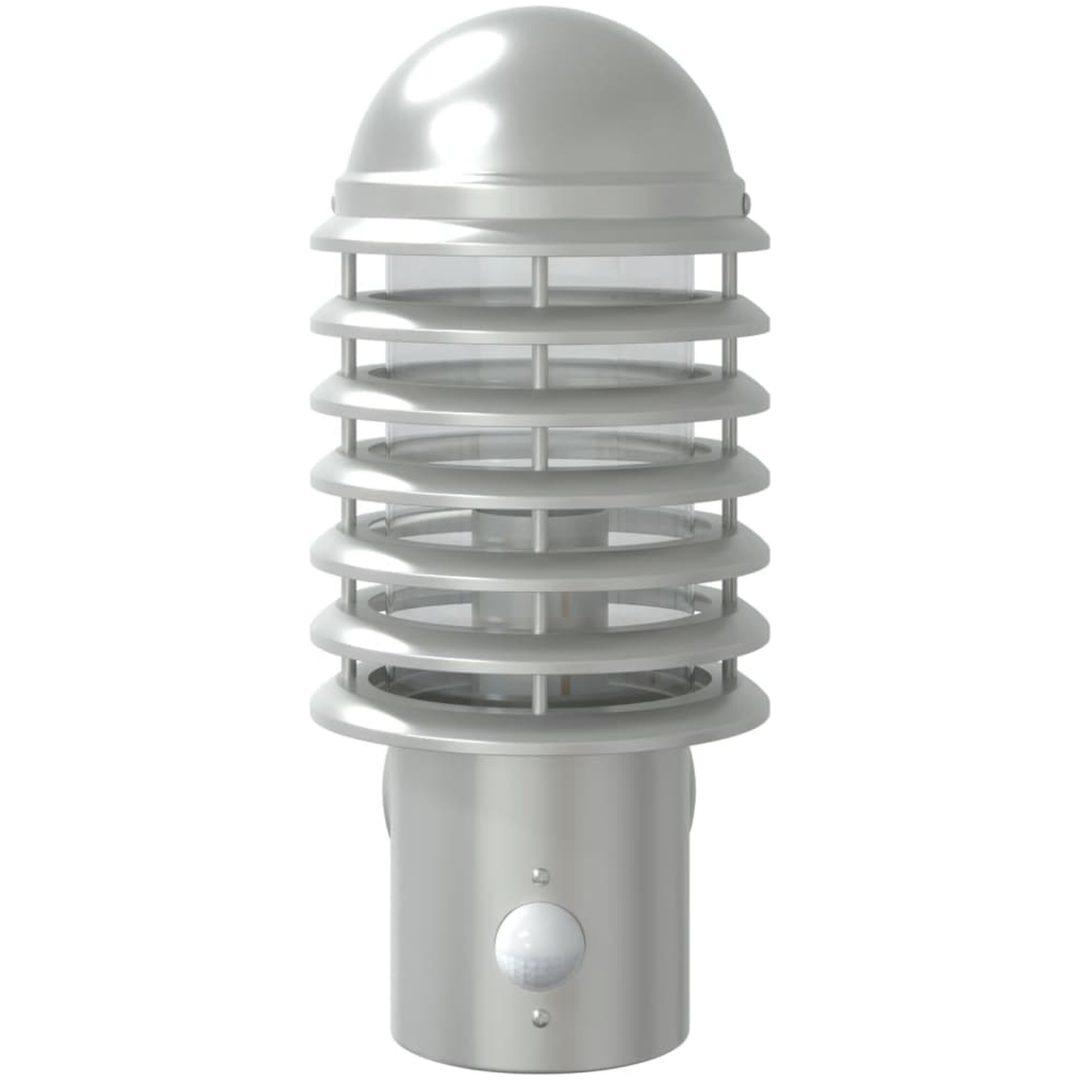 Utomhusvägglampa med sensor silver rostfritt stål vidaXL – bild 4