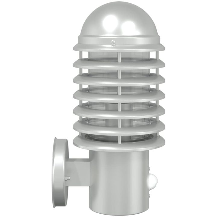 Utomhusvägglampa med sensor silver rostfritt stål vidaXL – bild 5