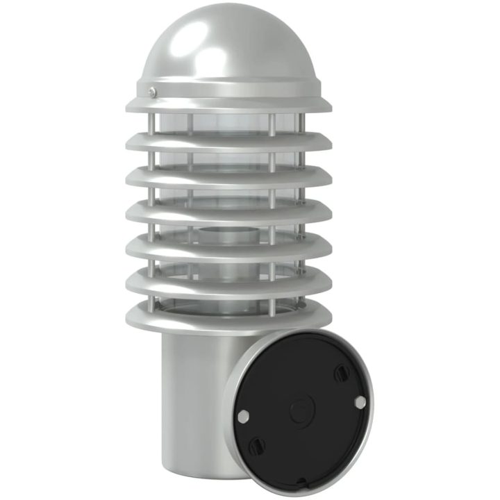 Utomhusvägglampa med sensor silver rostfritt stål vidaXL – bild 6