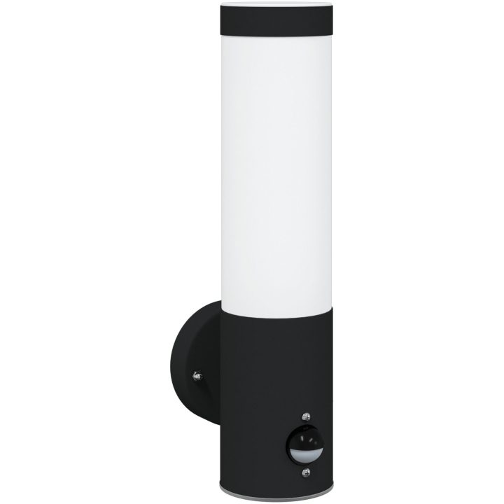 Utomhusvägglampa med sensor Svart Rostfritt Stål IP44 vidaXL Medium – bild 2