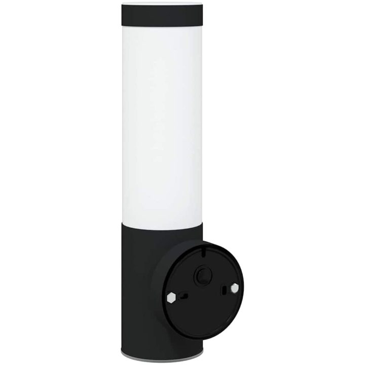 Utomhusvägglampa med sensor Svart Rostfritt Stål IP44 vidaXL Medium – bild 6