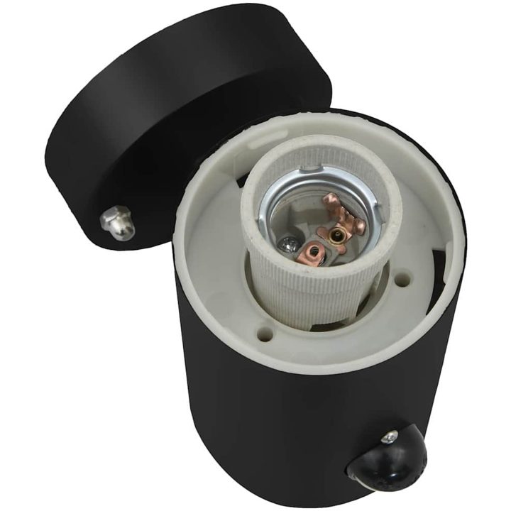 Utomhusvägglampa med sensor Svart Rostfritt Stål IP44 vidaXL Medium – bild 8