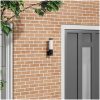 Utomhusvägglampa med sensor Svart Rostfritt Stål IP44 vidaXL Medium – miniatyr 1