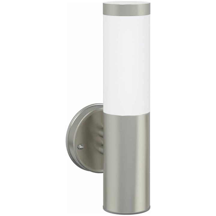 Utomhusvägglampa Silver Rostfritt Stål IP44 vidaXL Medium – bild 2