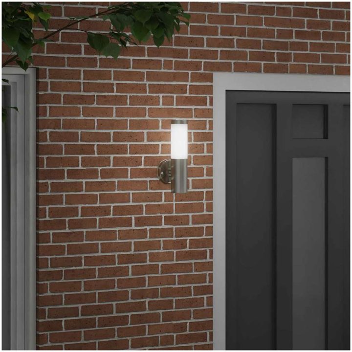 Utomhusvägglampa Silver Rostfritt Stål IP44 vidaXL Medium – bild 3