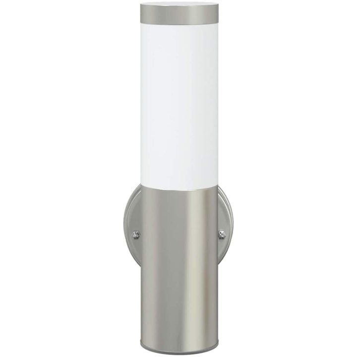 Utomhusvägglampa Silver Rostfritt Stål IP44 vidaXL Medium – bild 4