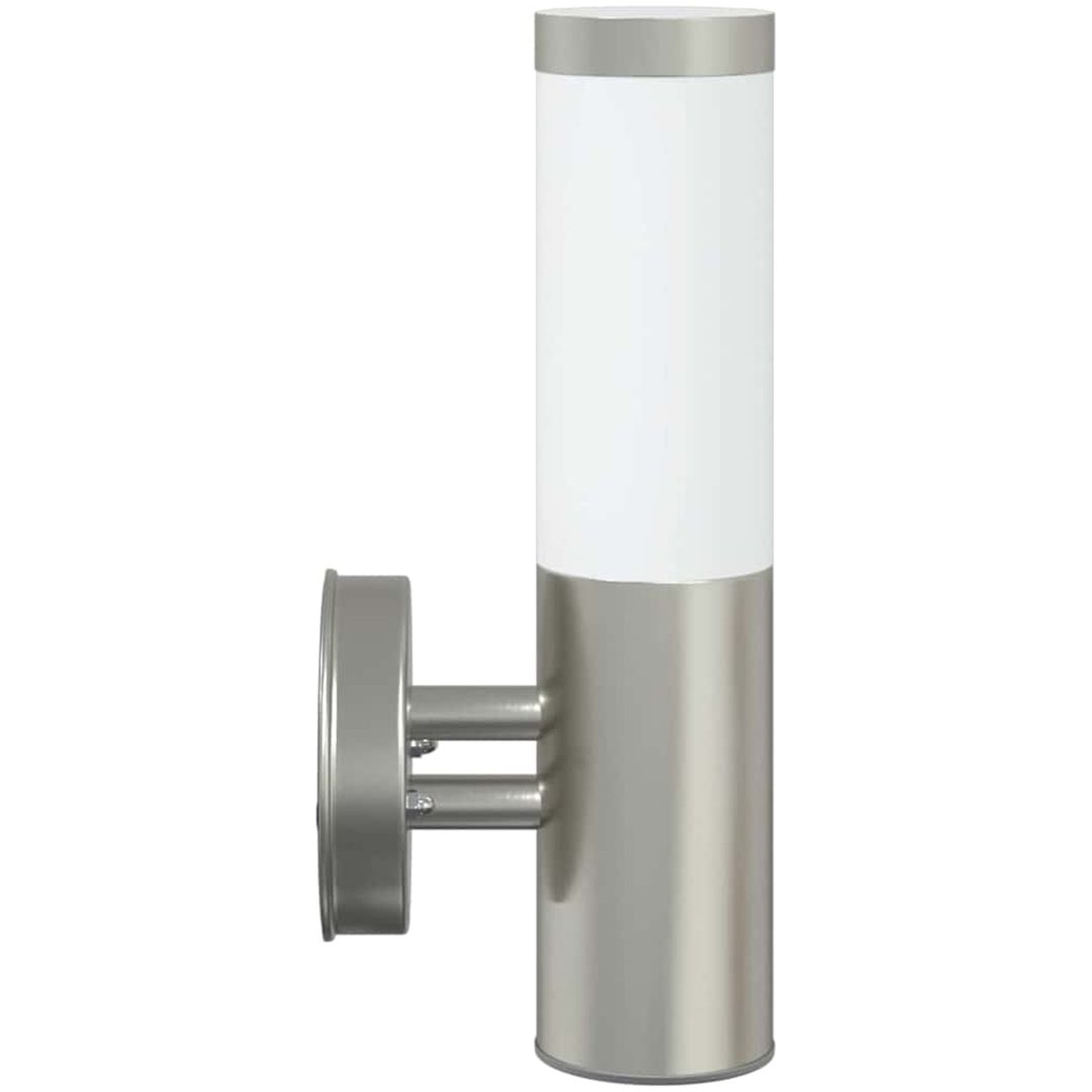 Utomhusvägglampa Silver Rostfritt Stål IP44 vidaXL Medium – bild 5