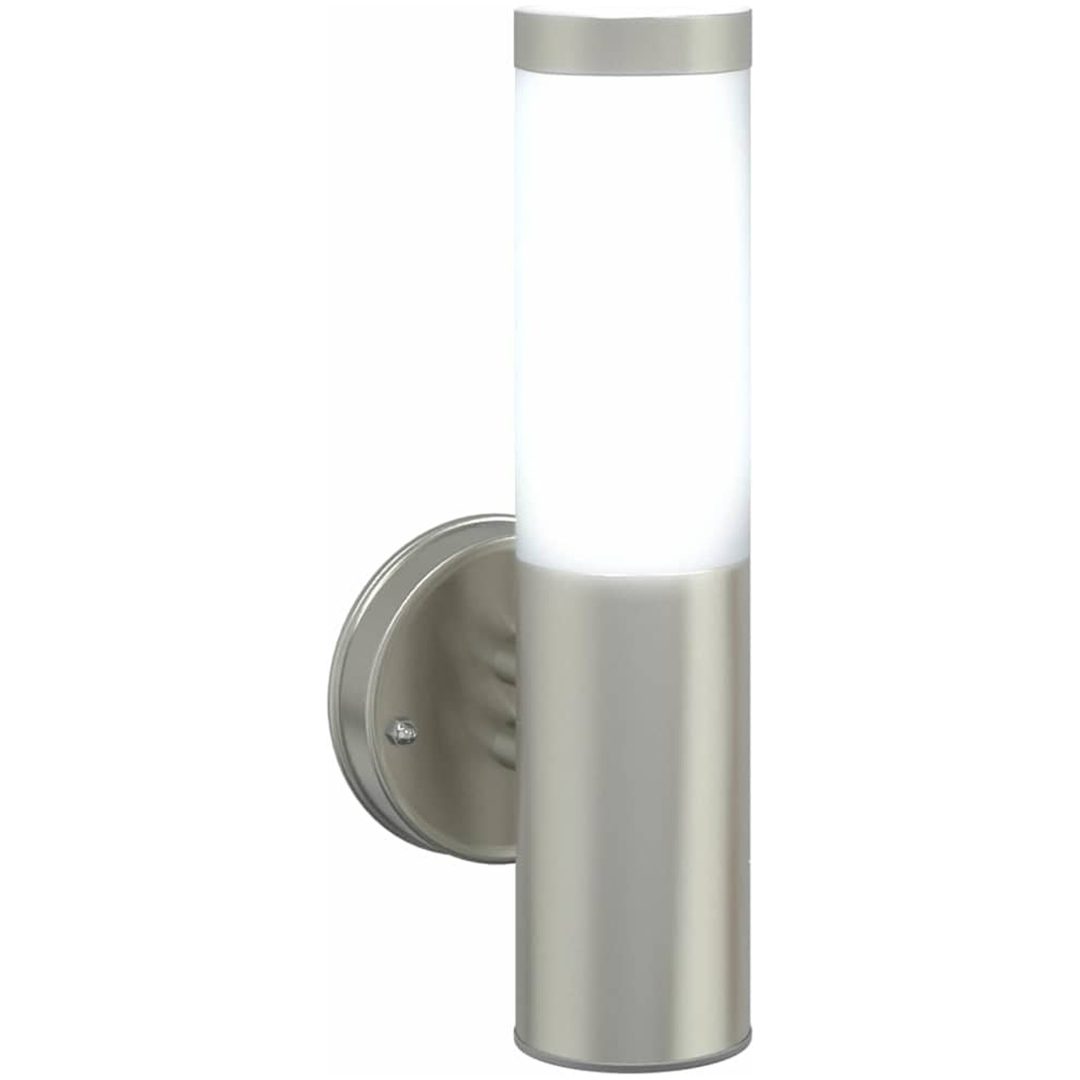 Utomhusvägglampa Silver Rostfritt Stål IP44 vidaXL Medium – bild 9