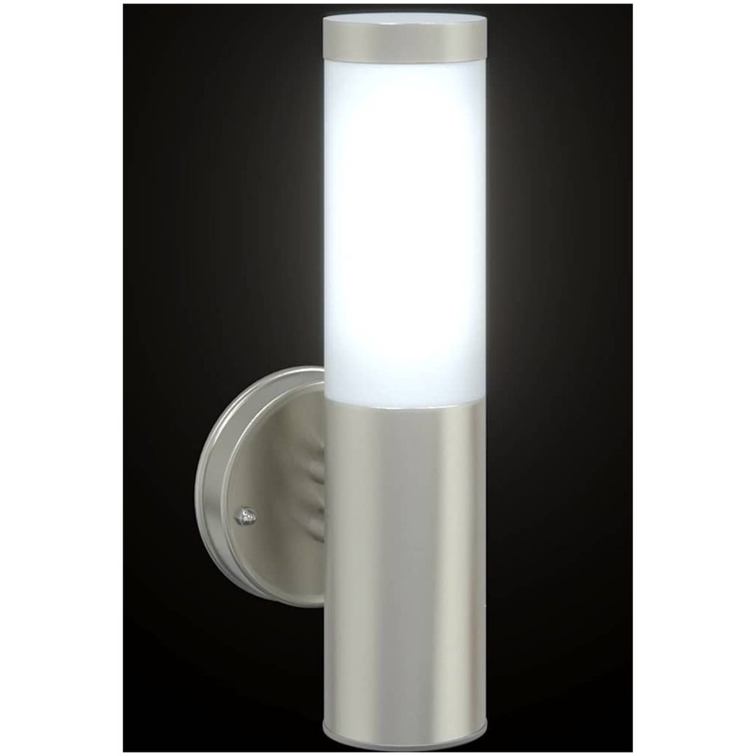 Utomhusvägglampa Silver Rostfritt Stål IP44 vidaXL Medium – bild 10