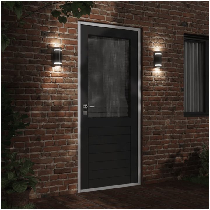 Utomhusvägglampor 2 st svart gjuten aluminium vidaXL 80 x 100 x 240 mm – bild 3