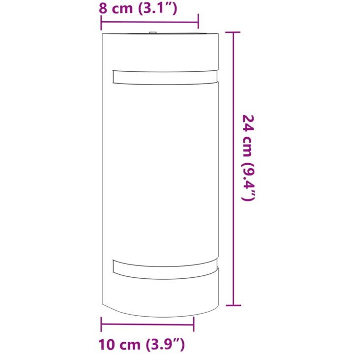 Utomhusvägglampor 2 st svart gjuten aluminium vidaXL 80 x 100 x 240 mm – bild 7