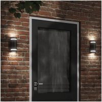 Utomhusvägglampor 2 st svart gjuten aluminium vidaXL
