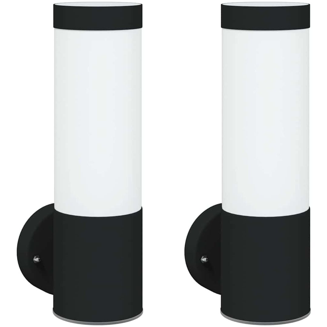 Utomhusvägglampor 2 st Svart Rostfritt Stål IP44 vidaXL Medium – bild 2