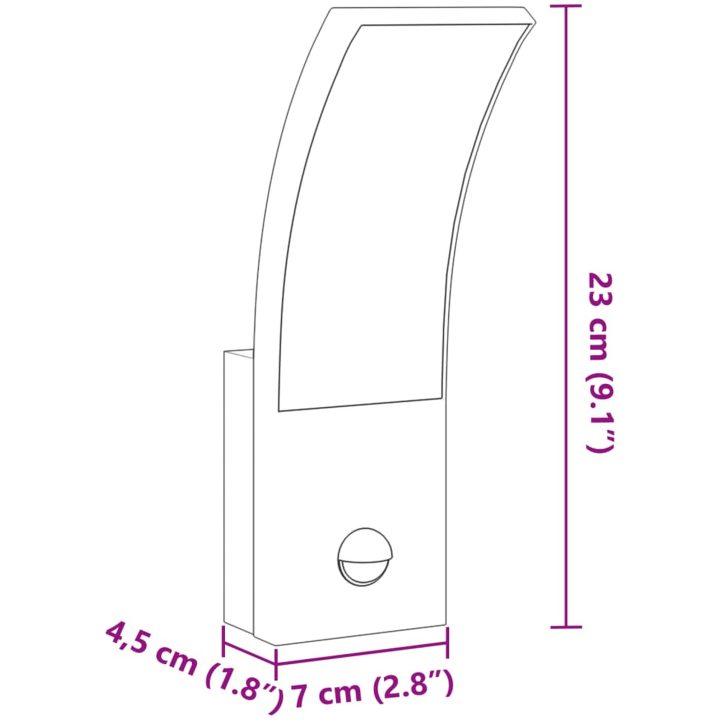 Utomhusvägglampor LED med sensorer 2 st svart gjuten aluminium vidaXL – bild 9