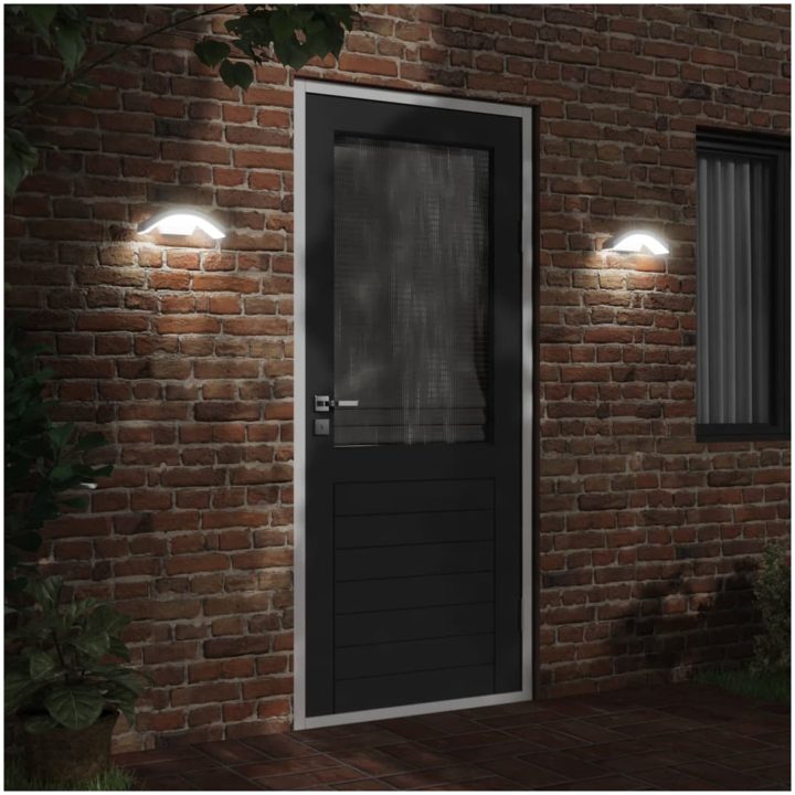 Utomhusvägglampor LED med sensorer 2 st vit gjuten aluminium vidaXL – bild 3