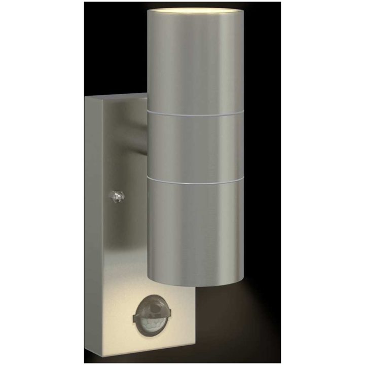 utomhusvägglampor med sensor 2 delar Silver rostfritt stål IP44 vidaXL Medium – bild 11