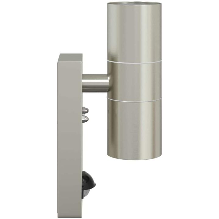 utomhusvägglampor med sensor 2 delar Silver rostfritt stål IP44 vidaXL Medium – bild 6