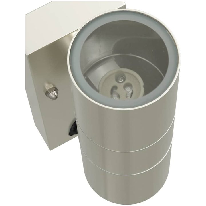 utomhusvägglampor med sensor 2 delar Silver rostfritt stål IP44 vidaXL Medium – bild 8
