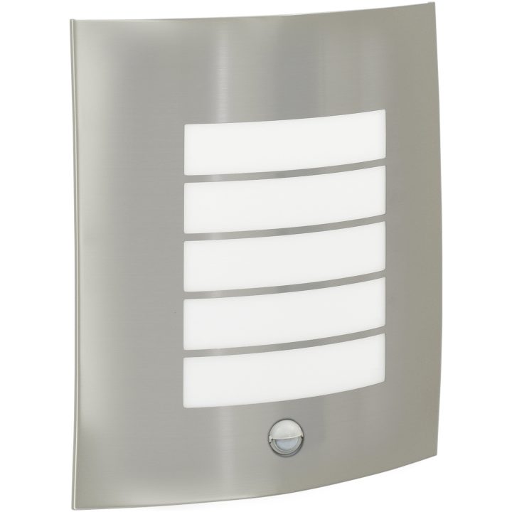 Utomhusvägglampor med Sensor 2 st Silver Rostfritt Stål IP44 vidaXL Medium – bild 3