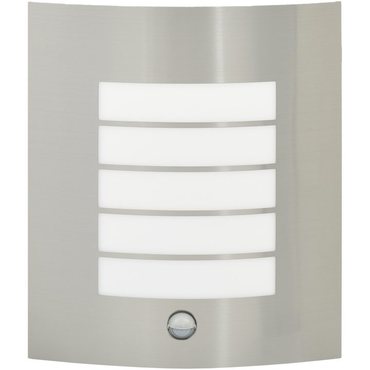 Utomhusvägglampor med Sensor 2 st Silver Rostfritt Stål IP44 vidaXL Medium – bild 4