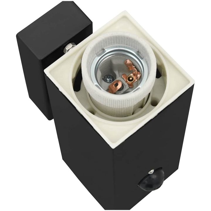 utomhusvägglampor med sensor 2 st Svart rostfritt stål IP44 vidaXL Medium – bild 9