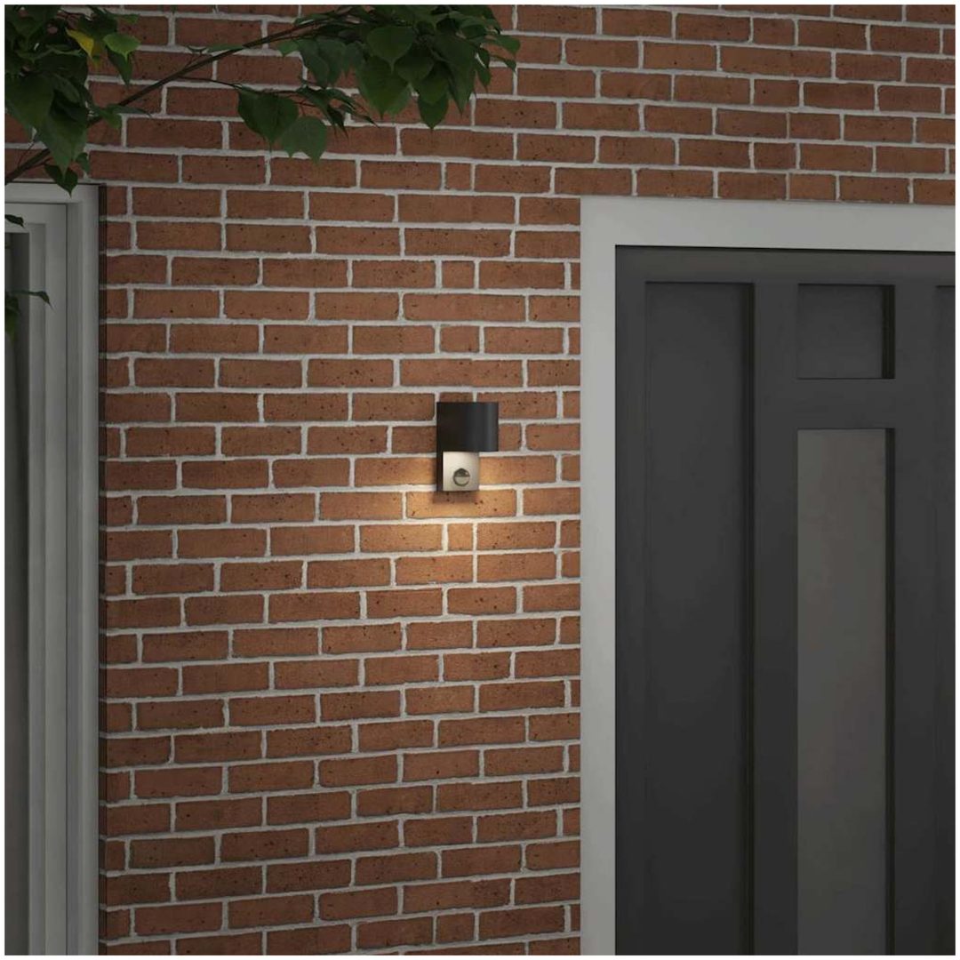 Utomhusvägglampor med sensor svart rostfritt stål IP44 vidaXL Medium – bild 3