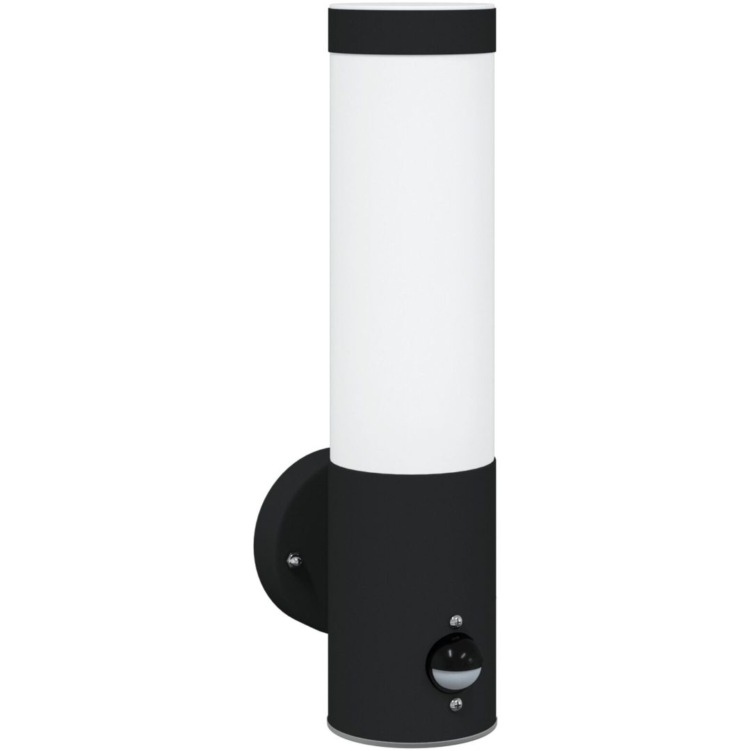 Utomhusväggljus med Sensor 2 st Svart Rostfritt Stål IP44 vidaXL Compact – bild 3