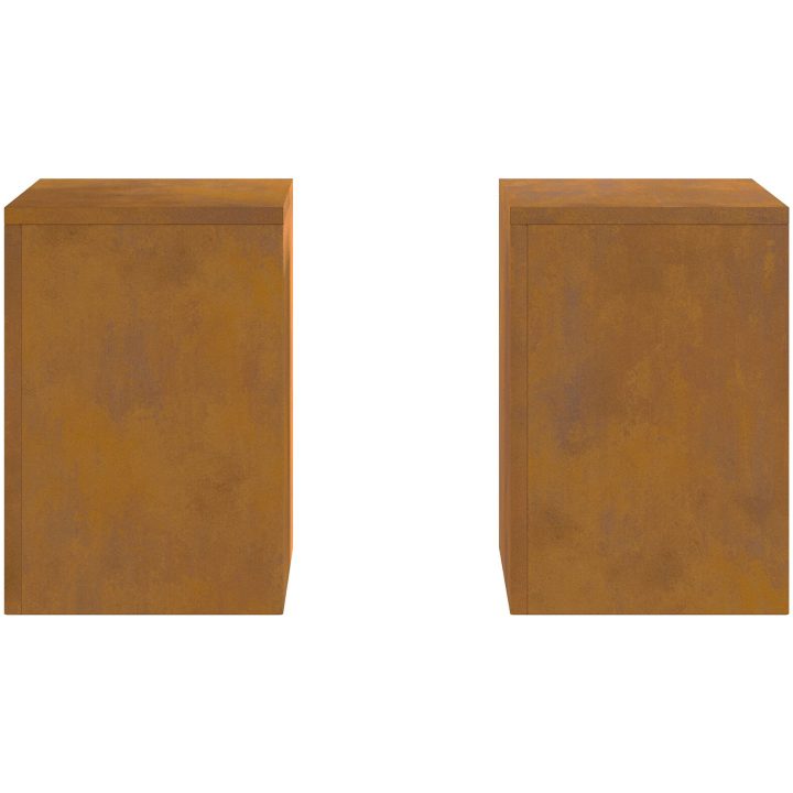 Utomhusväxthållare Pelare 2 st Väderbeständigt Stål vidaXL 24 x 24 x 35 cm – bild 2