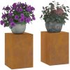 Utomhusväxthållare Pelare 2 st Väderbeständigt Stål vidaXL 24 x 24 x 35 cm – miniatyr 3